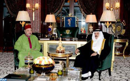 مباحثات بين جلالة الملك وعاهل البحرين